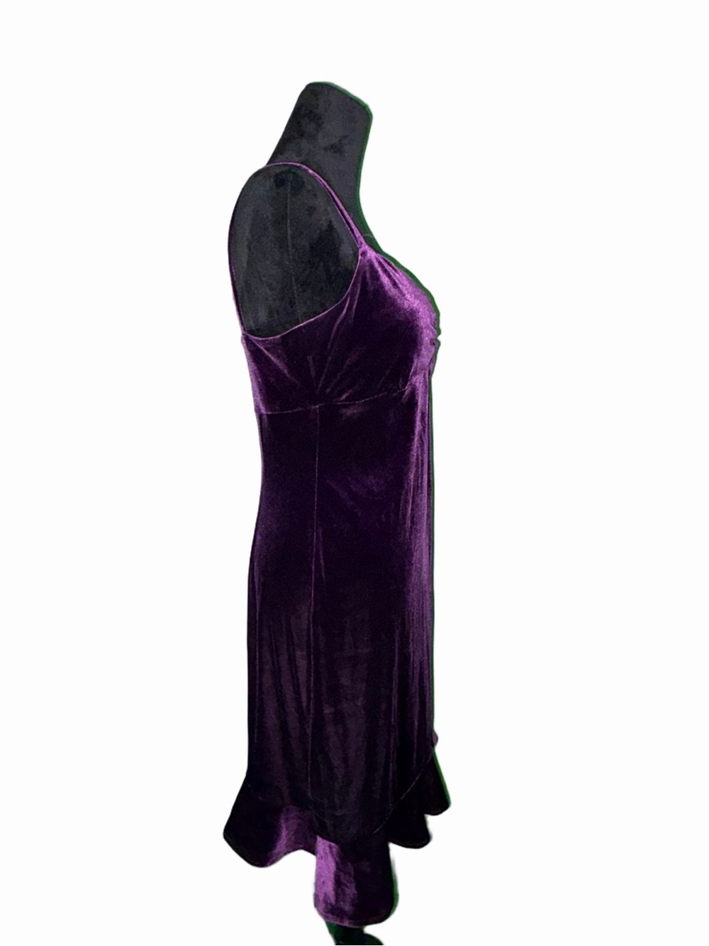 🆕💜 Muse Purple Velvet Ruched Bust Slip Mini Dress Size 8 - Picture 3 of 9